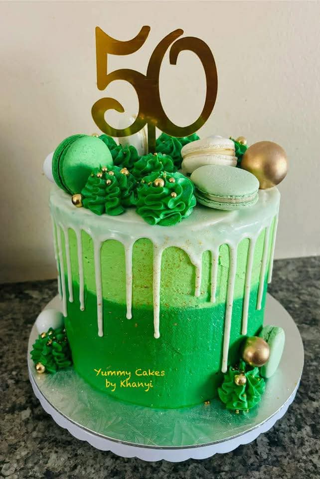 Forest green themed birthday cake