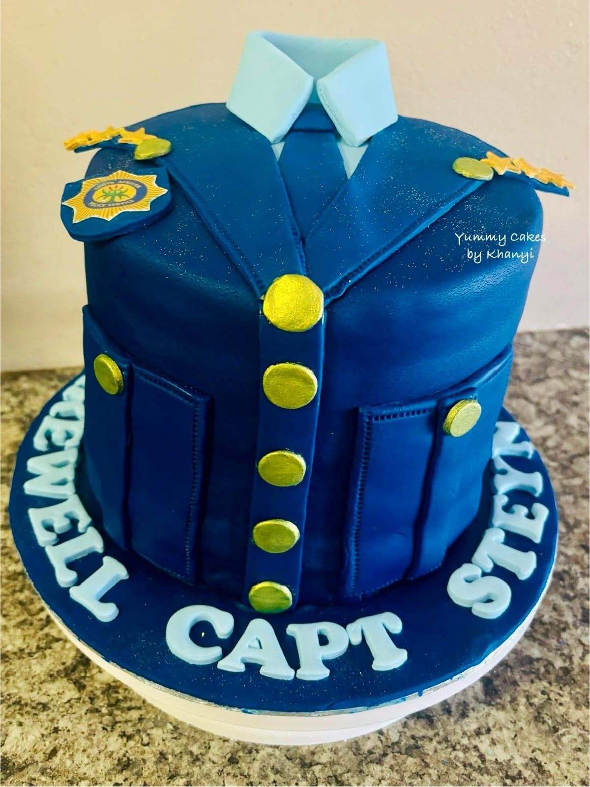 Police officer themed birthday cake
